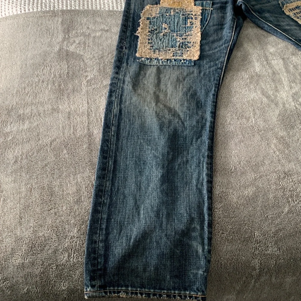 Polo by Ralph Lauren Men’s Blue Patchwork Straight Jeans - Picture 3 of 10